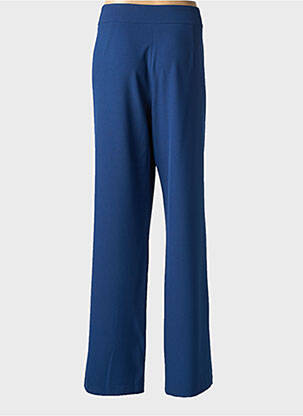 Pantalon droit tissage crêpe taille normale bleu ANDAMIO femme
