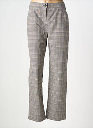 Pantalon droit fermeture zippée sous rabat boutonné taille normale gris LA FIANCEE DU PIRATE femme
