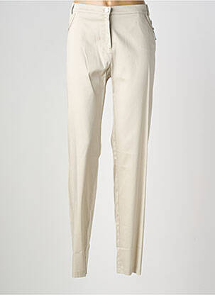 Pantalon droit stretch taille normale beige ANDAMIO femme