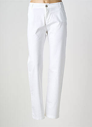Pantalon droit tissage popeline taille normale blanc POUSSIERE D'ETOLE femme