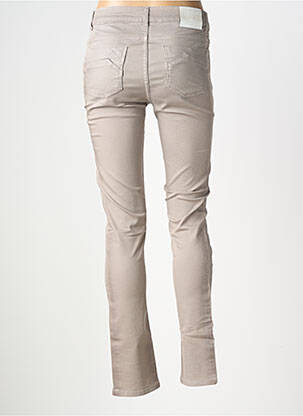 Pantalon slim tissage popeline taille normale gris LAUREN VIDAL femme