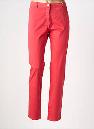 Pantalon droit stretch taille normale rouge ANDAMIO femme