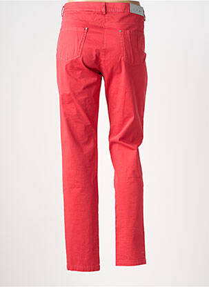 Pantalon droit stretch taille normale rouge ANDAMIO femme