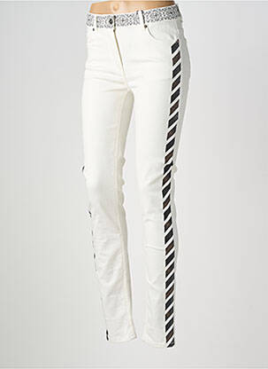 Jeans coupe slim stretch taille normale blanc LAUREN VIDAL femme