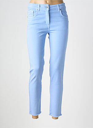 Pantalon 7/8 stretch taille normale bleu LAUREN VIDAL femme