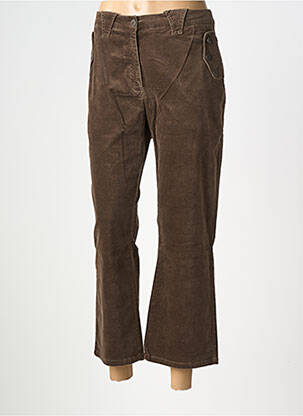 Pantalon 7/8 stretch taille normale marron FLEUR DE SEL femme