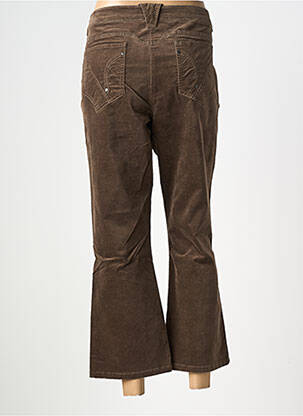 Pantalon 7/8 stretch taille normale marron FLEUR DE SEL femme
