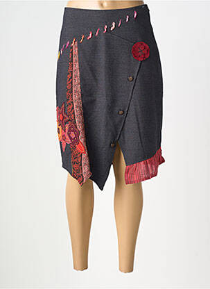 Jupe mi-longue stretch gris ALL BEAUTIFUL femme