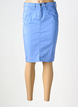 Jupe mi-longue stretch bleu TELMAIL femme