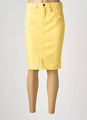 Jupe mi-longue stretch jaune TELMAIL femme