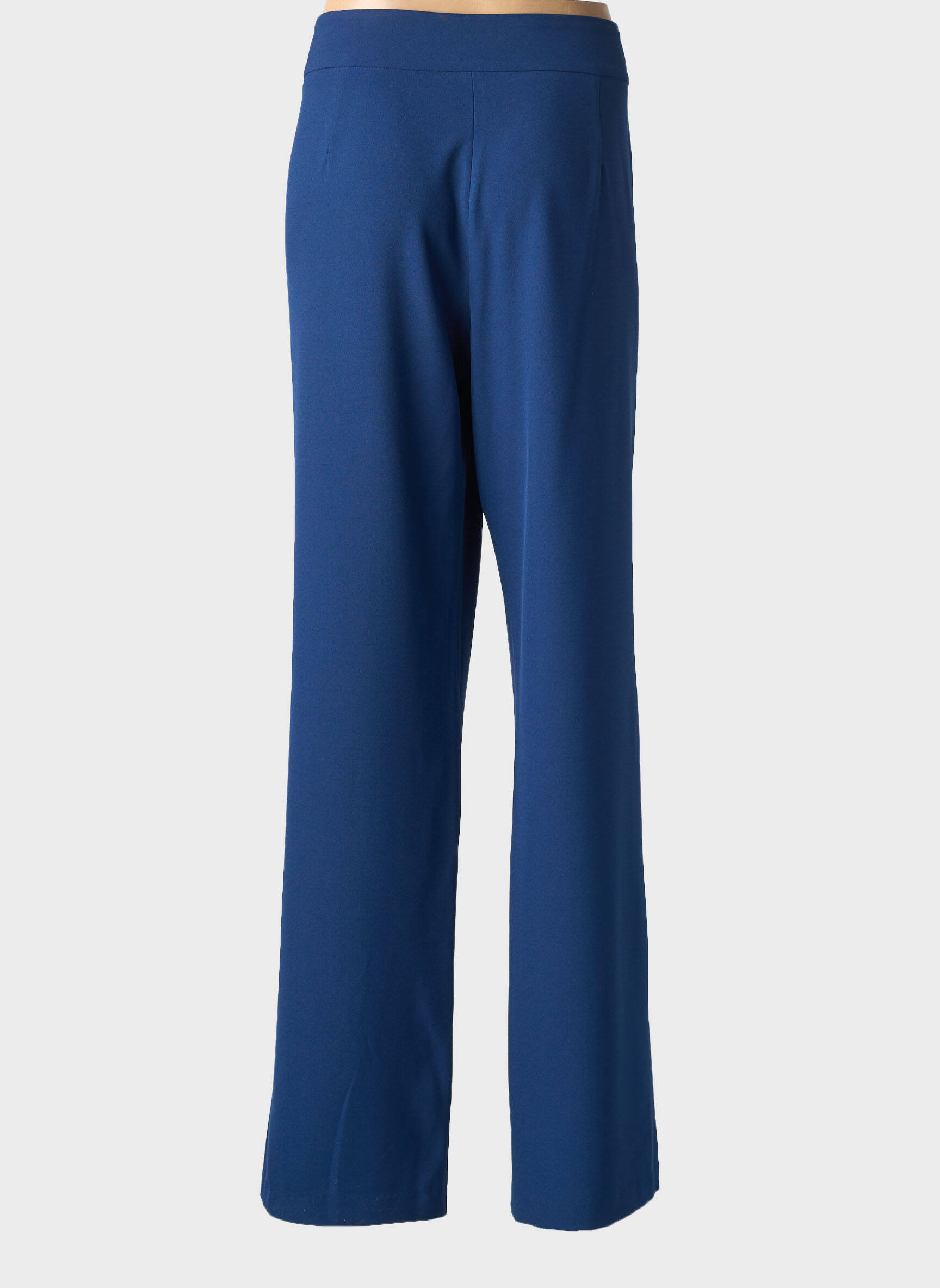 Pantalon droit tissage crêpe taille normale bleu ANDAMIO femme