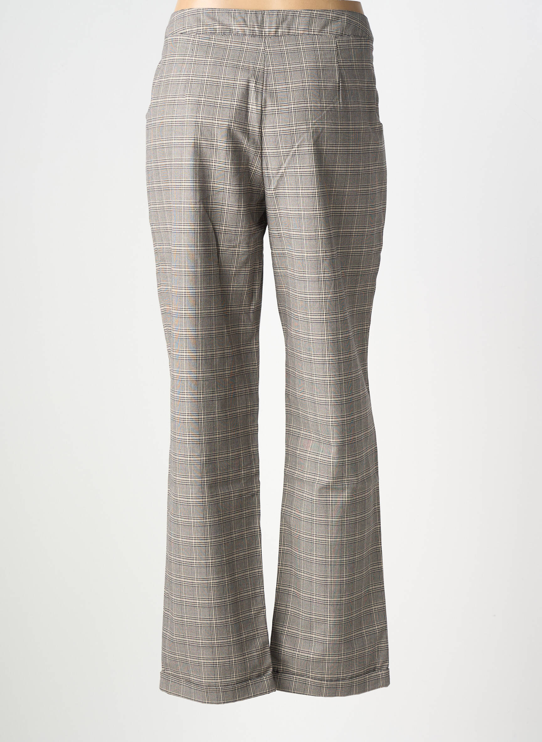 Pantalon droit fermeture zippée sous rabat boutonné taille normale gris LA FIANCEE DU PIRATE femme