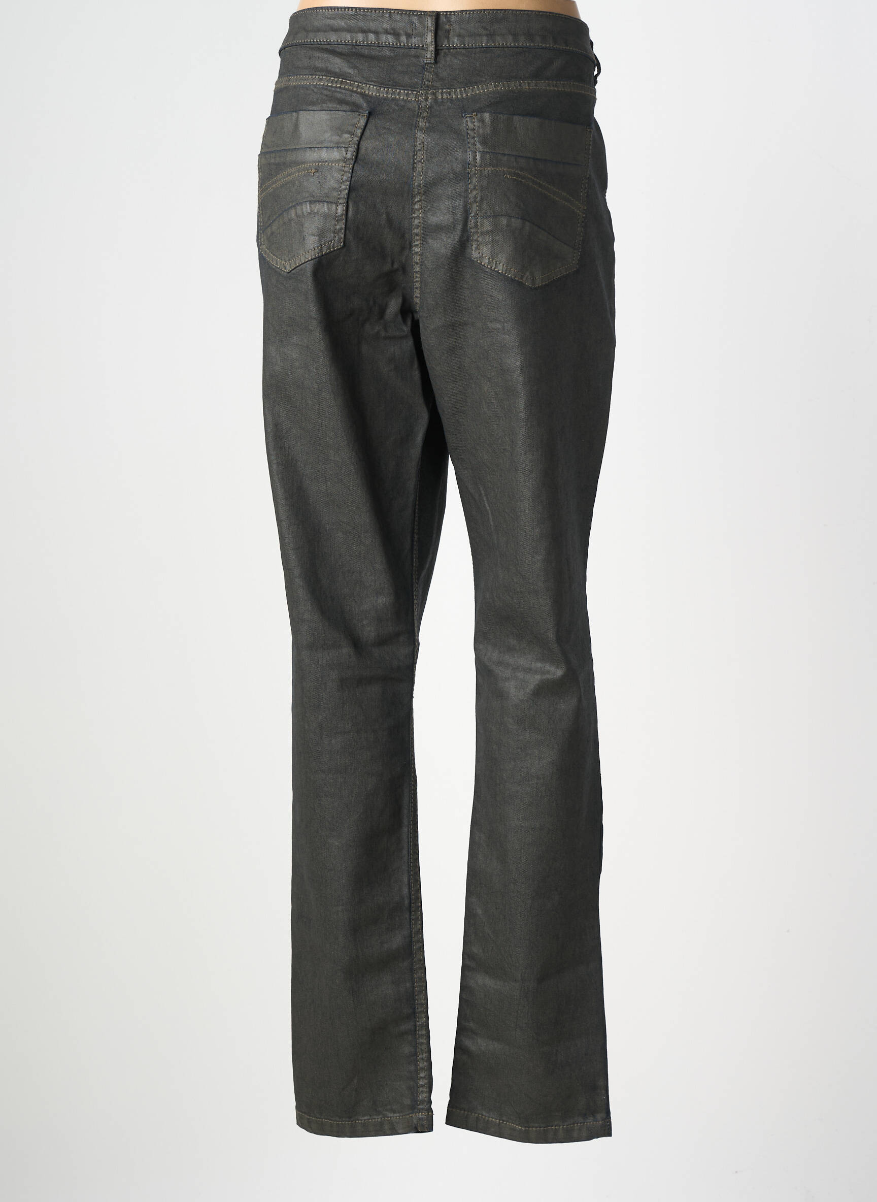 Pantalon droit stretch taille normale noir FLEUR DE SEL femme