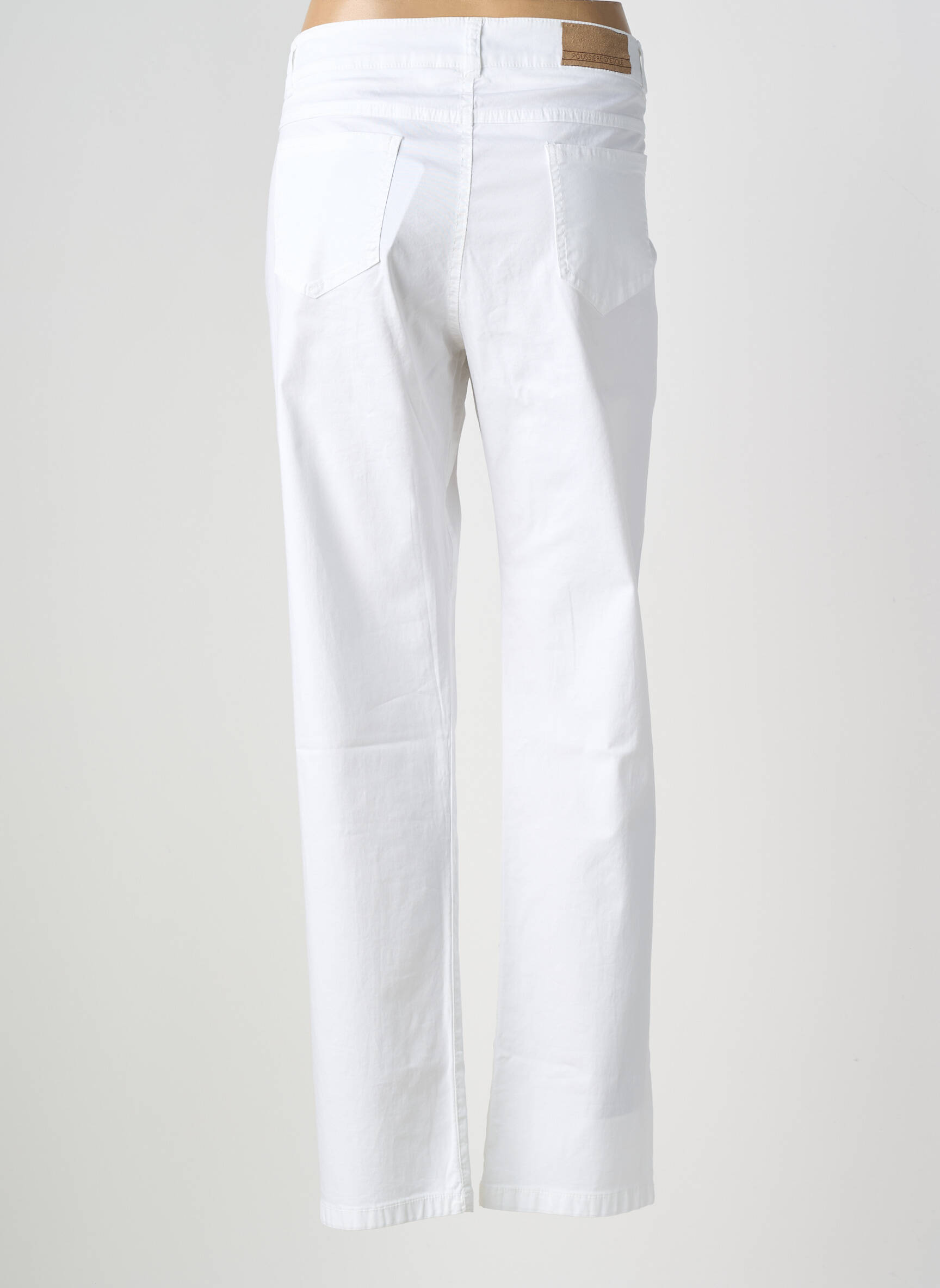 Pantalon droit tissage popeline taille normale blanc POUSSIERE D'ETOLE femme