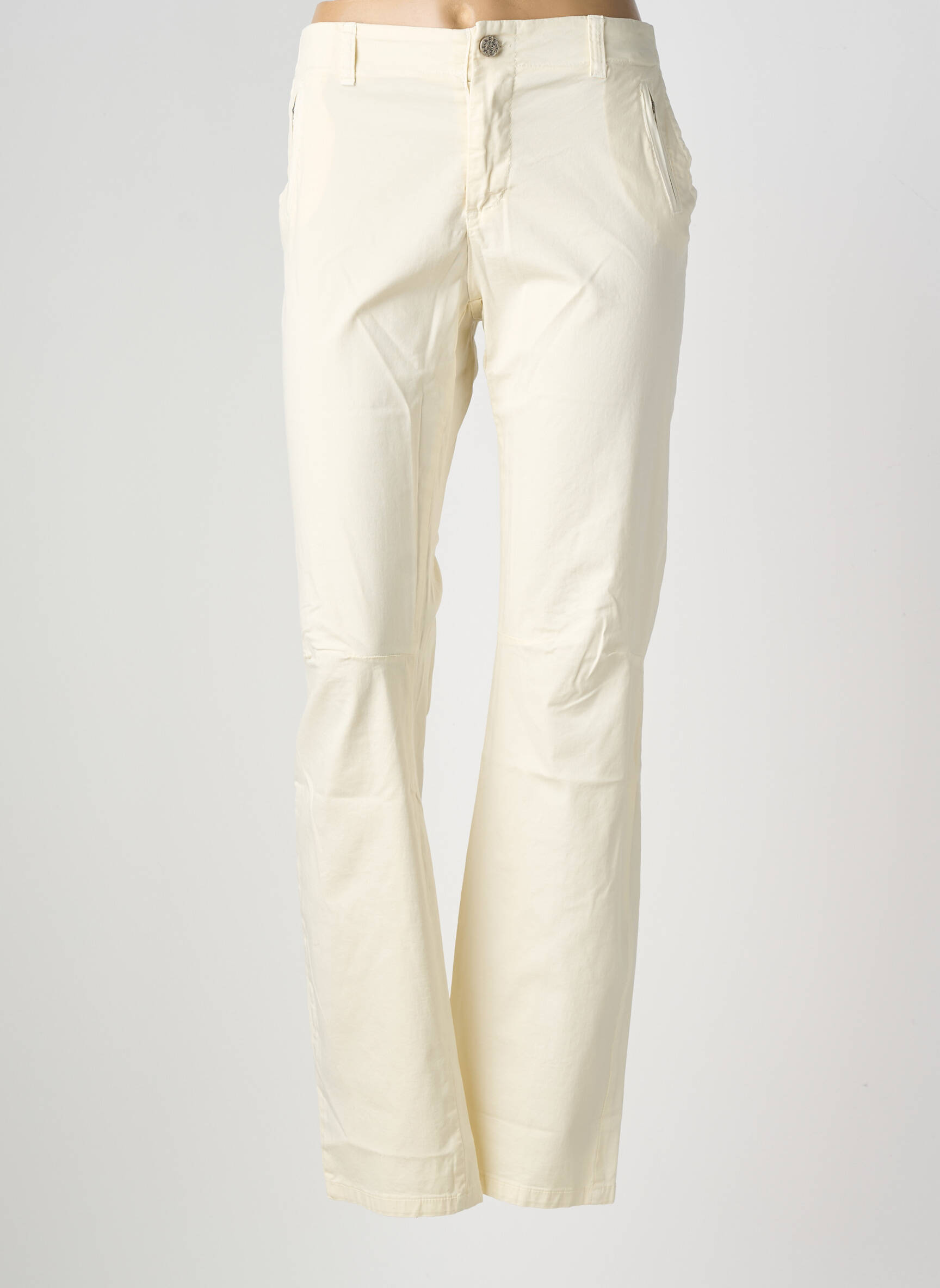 Pantalon droit stretch taille normale beige POUSSIERE D'ETOLE femme
