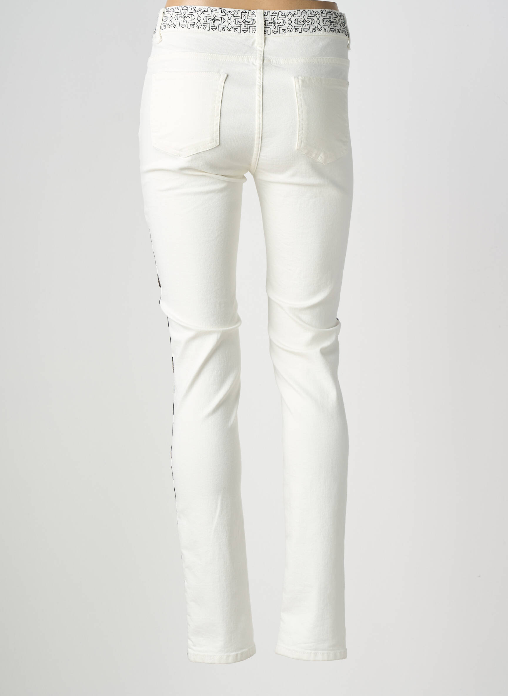Jeans coupe slim stretch taille normale blanc LAUREN VIDAL femme