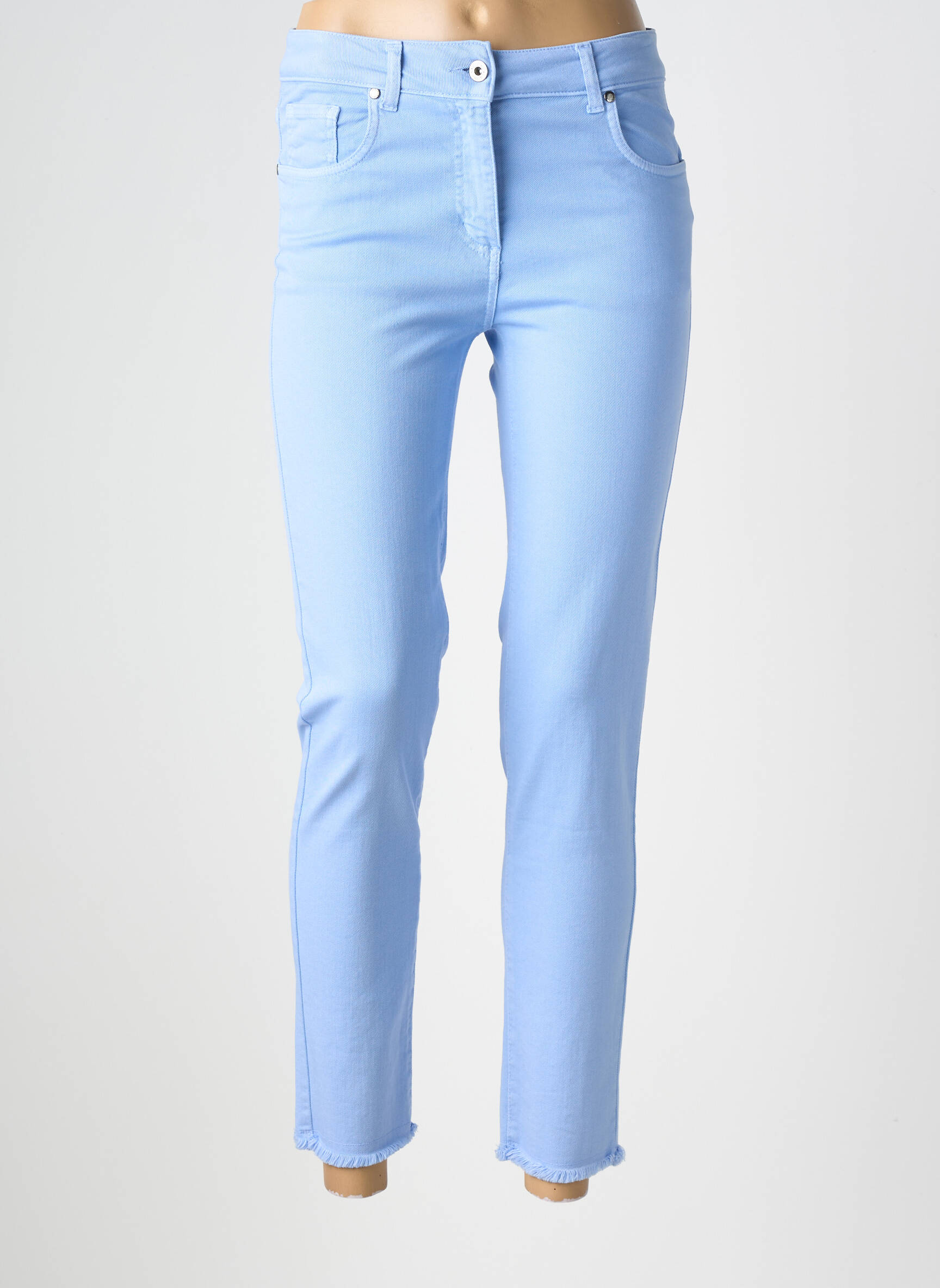 Pantalon 7/8 stretch taille normale bleu LAUREN VIDAL femme