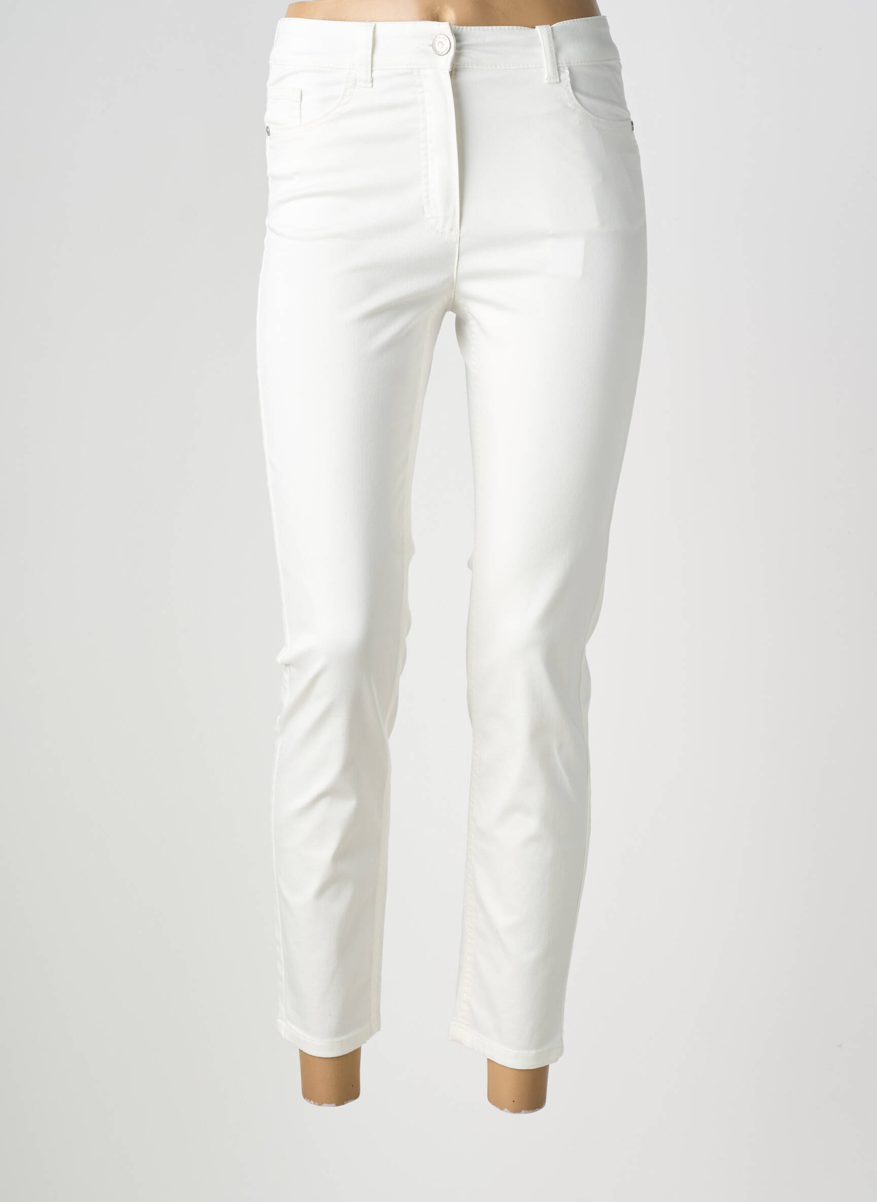 Pantalon 7/8 stretch taille normale blanc OLSEN femme