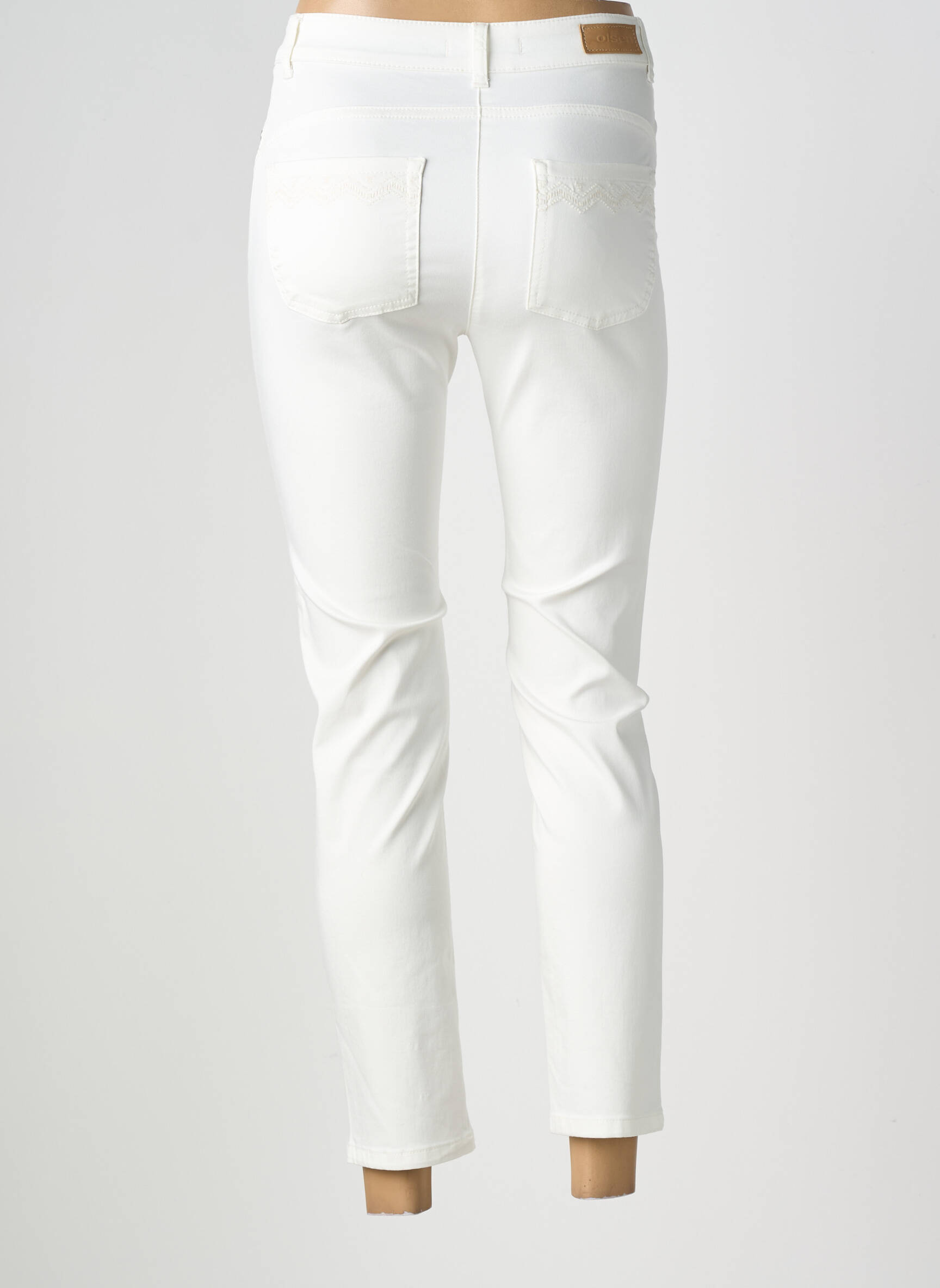 Pantalon 7/8 stretch taille normale blanc OLSEN femme