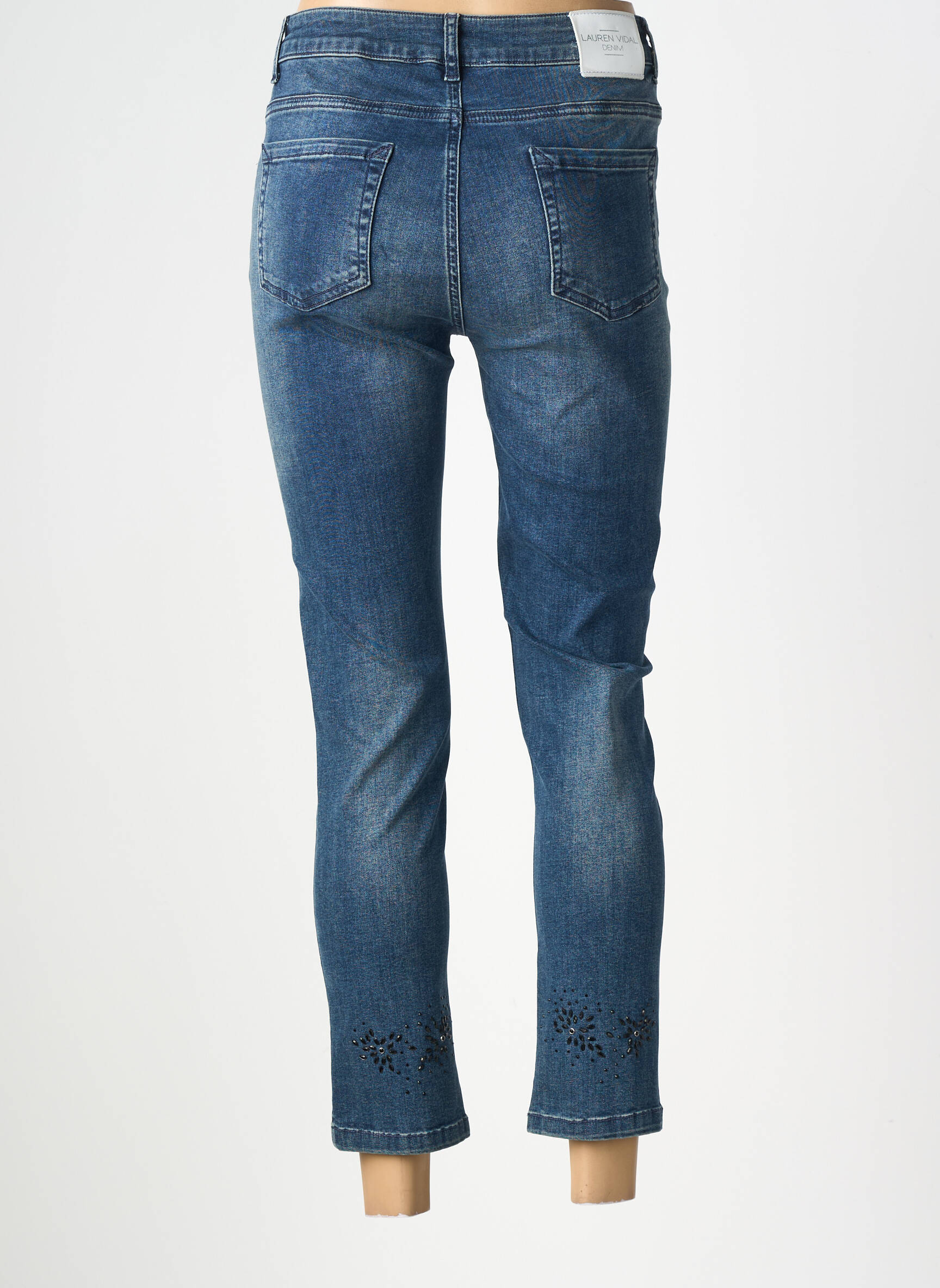 Jeans coupe slim stretch taille normale bleu LAUREN VIDAL femme