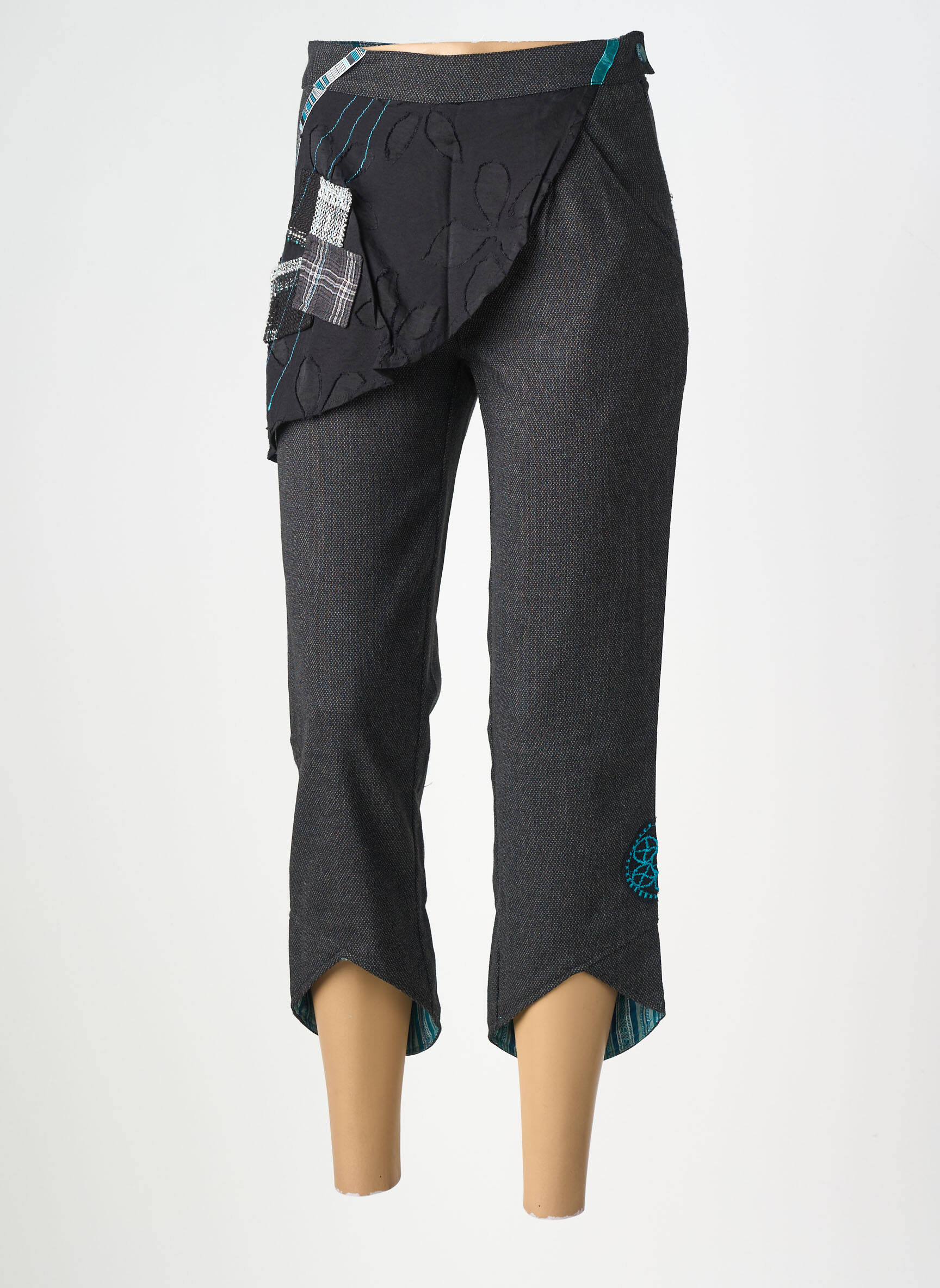 Pantacourt coupe droite taille normale noir ALL BEAUTIFUL femme