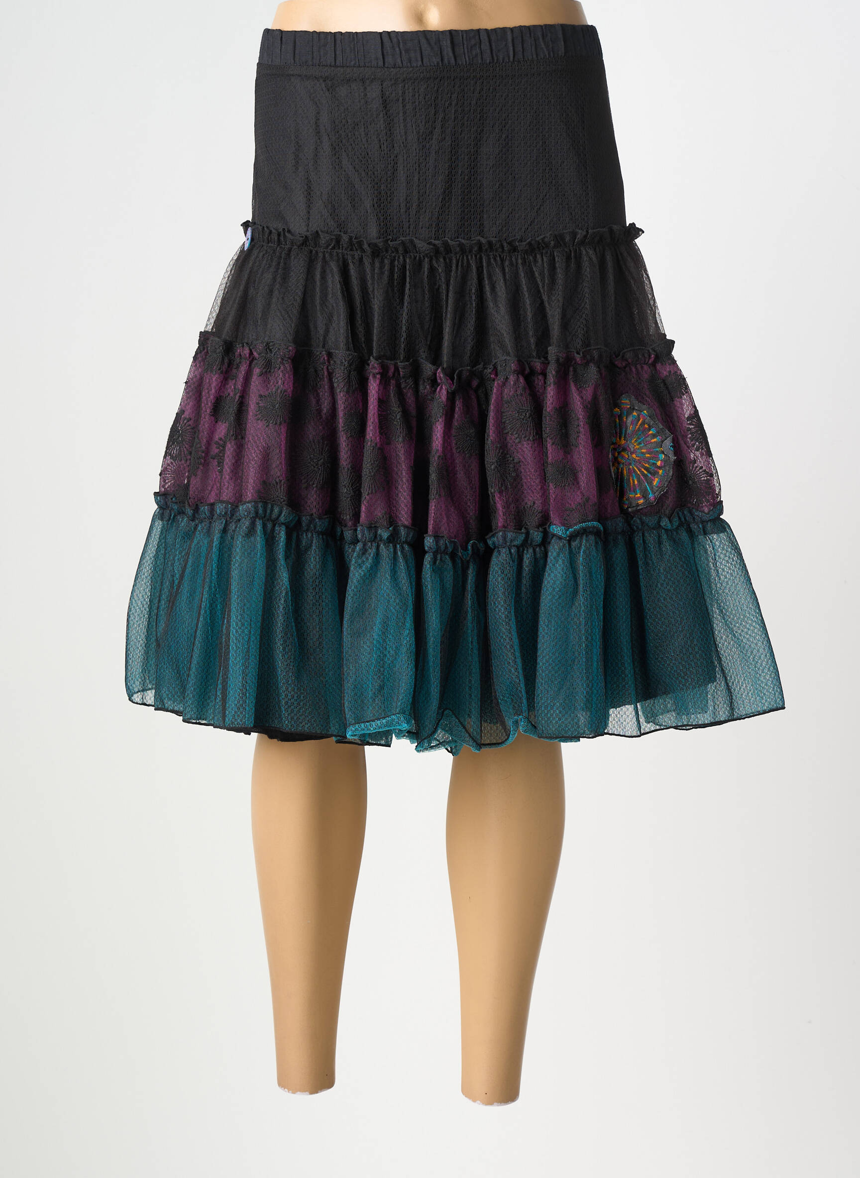 Jupe mi-longue coupe droite noir ALL BEAUTIFUL femme