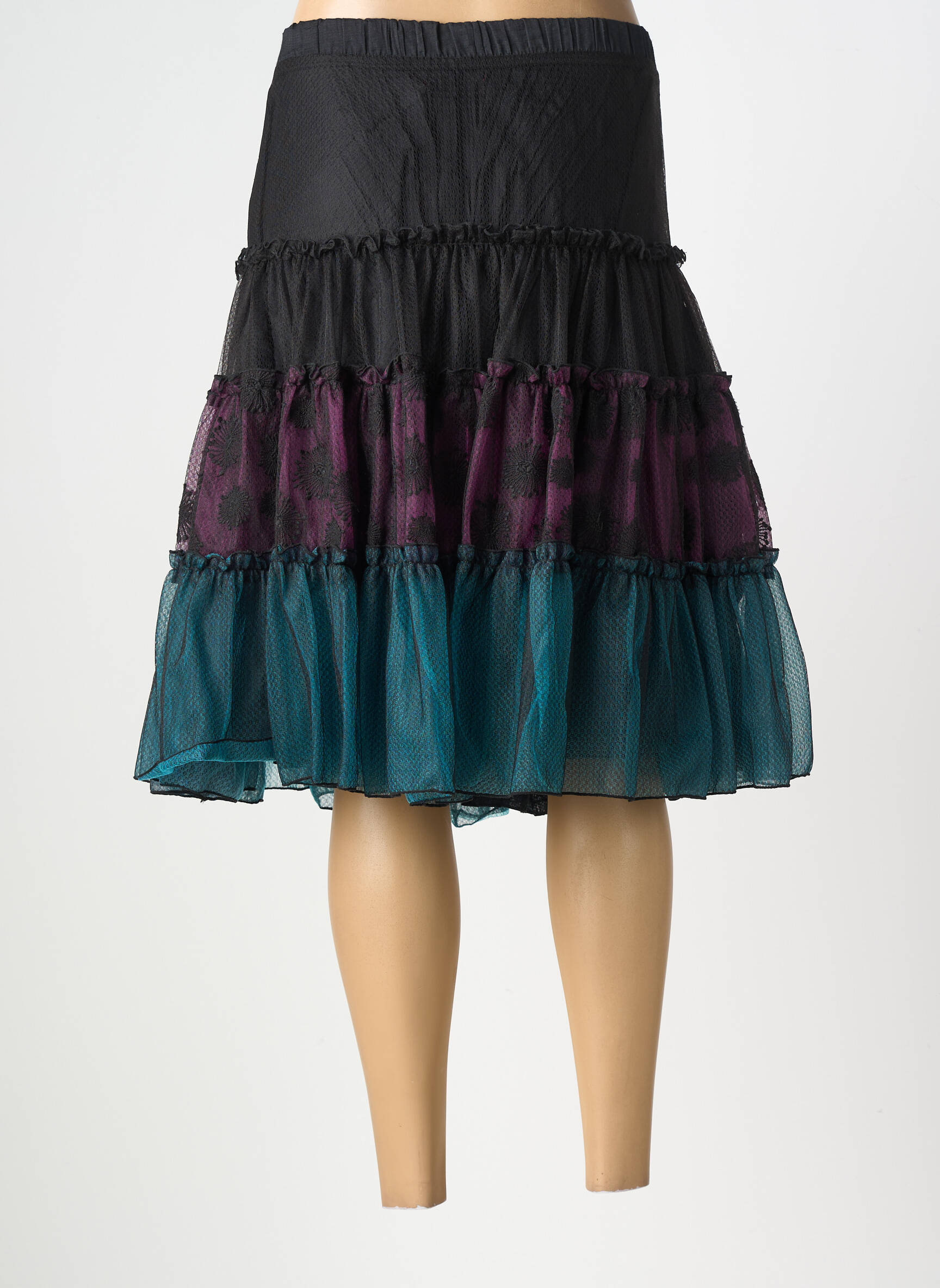 Jupe mi-longue coupe droite noir ALL BEAUTIFUL femme
