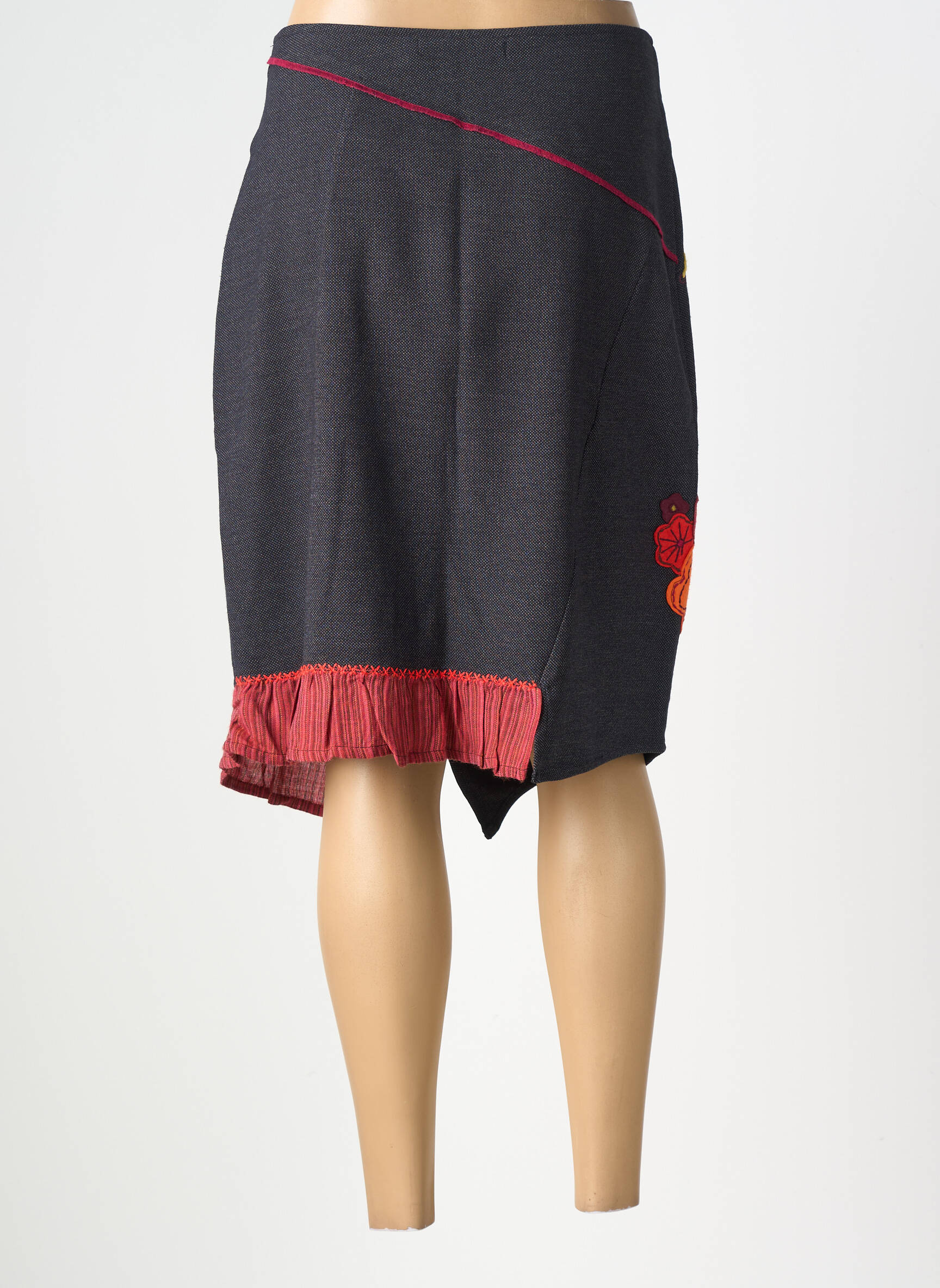 Jupe mi-longue stretch gris ALL BEAUTIFUL femme