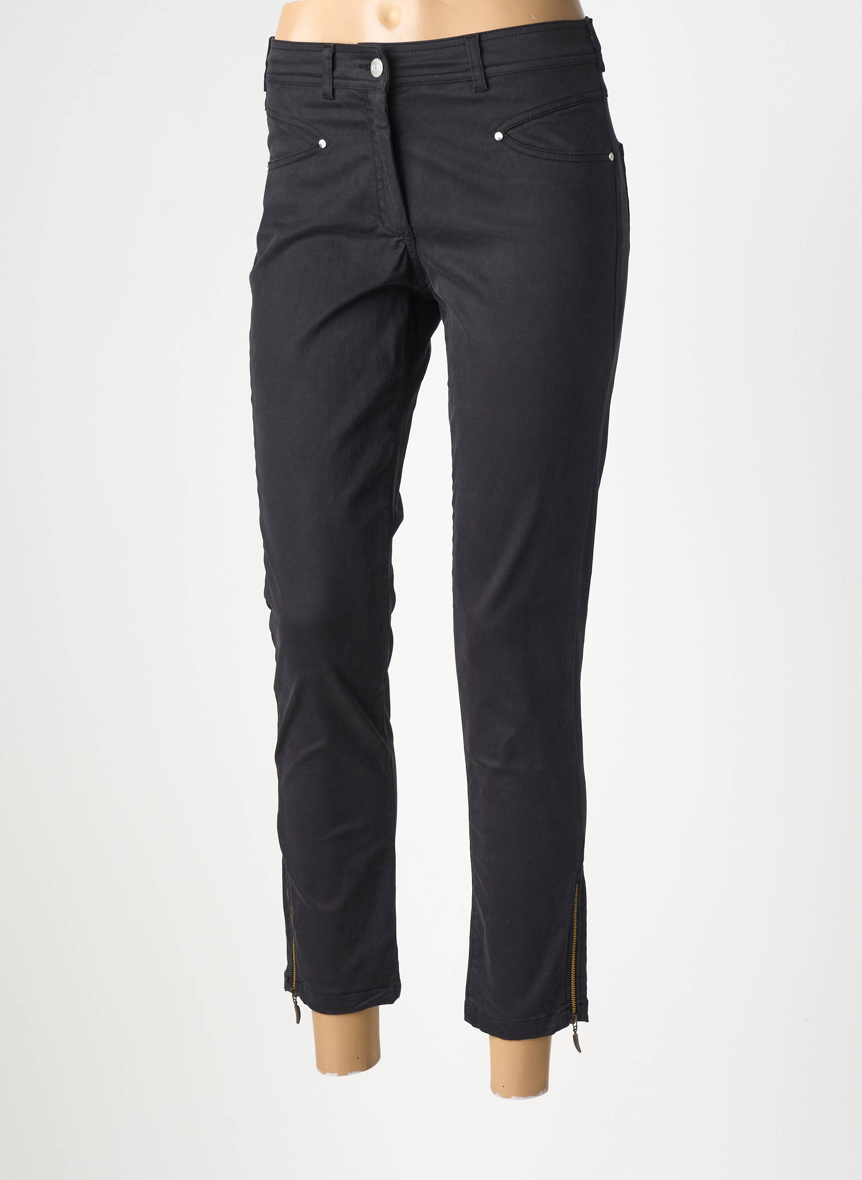 Pantalon 7/8 stretch taille normale noir PAUL BRIAL femme