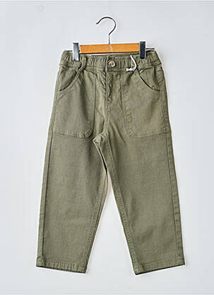 Pantalon droit coupe droite taille ajustable vert ZY garçon
