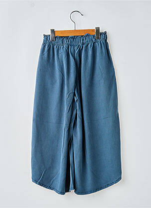 Pantalon large tissage popeline taille ajustable bleu ZY fille