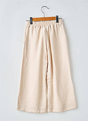 Pantalon large tissage popeline taille élastique beige MINI MIGNON fille