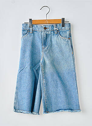 Jeans coupe large fermeture zippée sous rabat boutonné taille ajustable bleu ZY fille