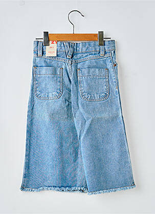 Jeans coupe large fermeture zippée sous rabat boutonné taille ajustable bleu ZY fille