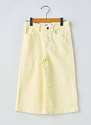 Pantalon large stretch taille ajustable jaune ZY fille