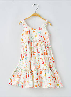 Robe courte imprimé fantaisie sans manche blanc ZY fille