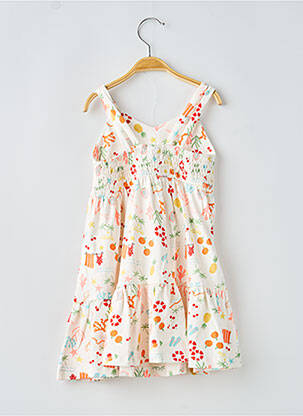Robe courte imprimé fantaisie sans manche blanc ZY fille