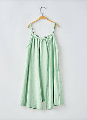 Robe courte maille fine sans manche vert ZY fille