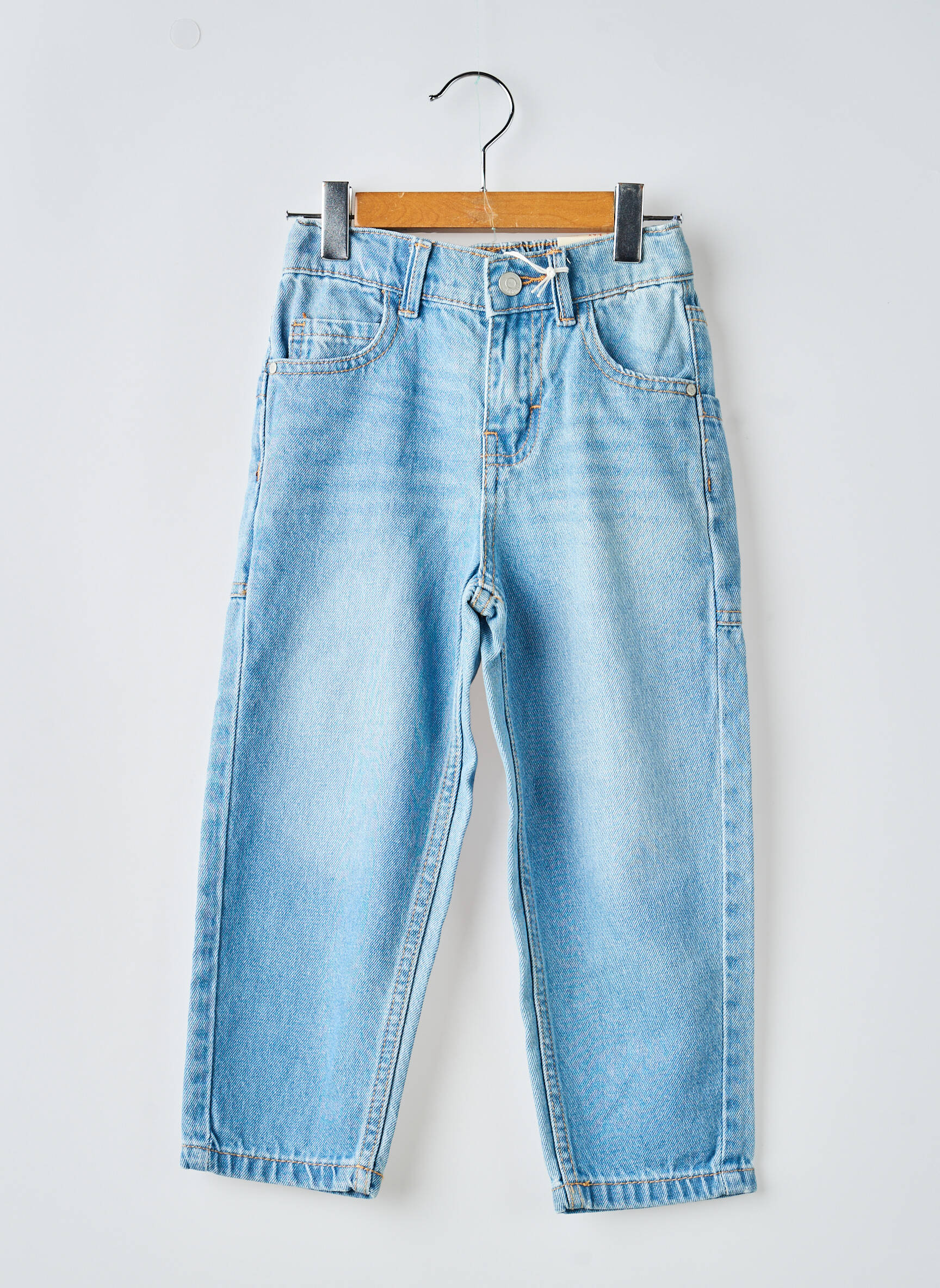 Jeans coupe large taille ajustable bleu ZY garçon