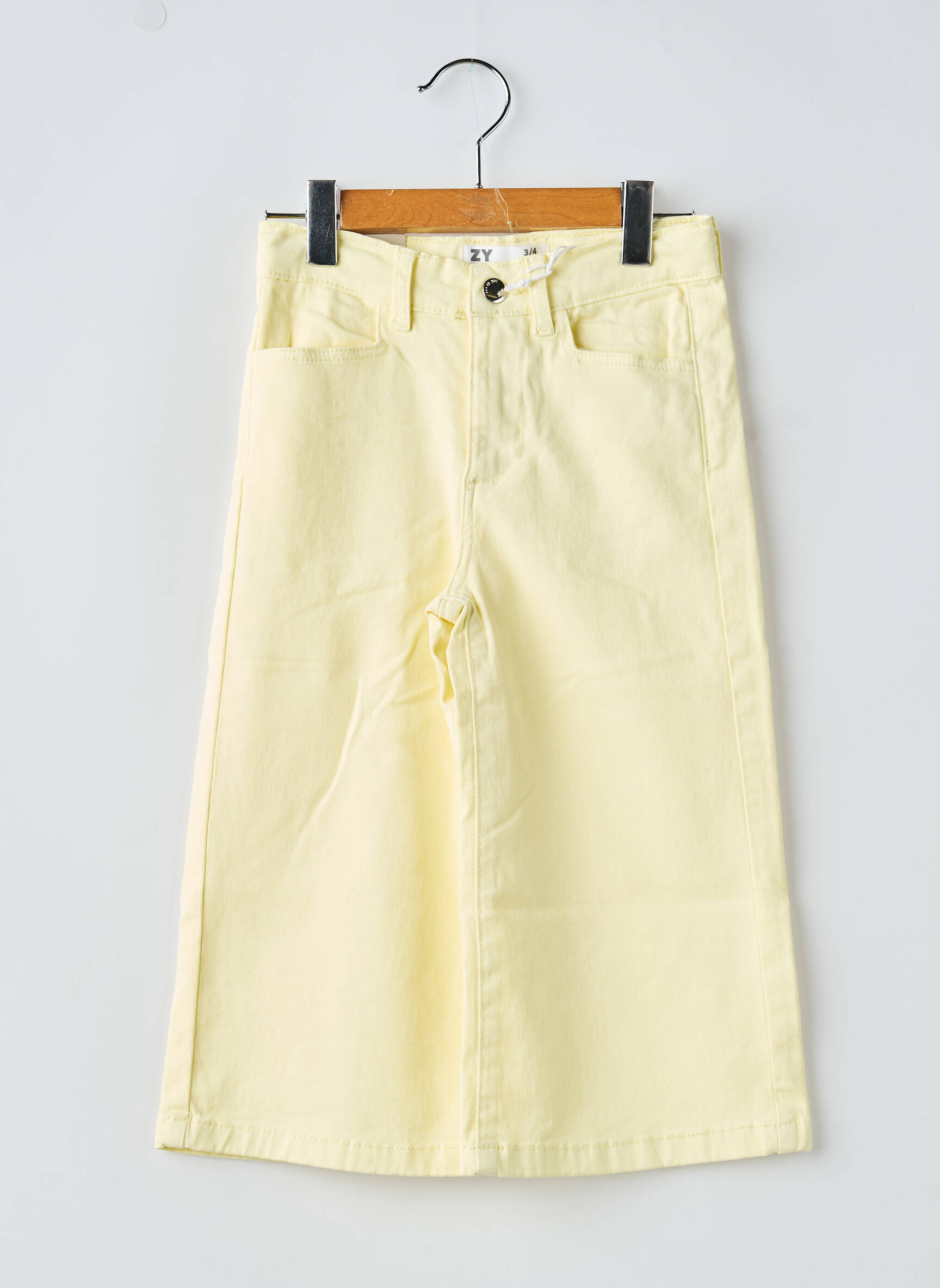 Pantalon large stretch taille ajustable jaune ZY fille