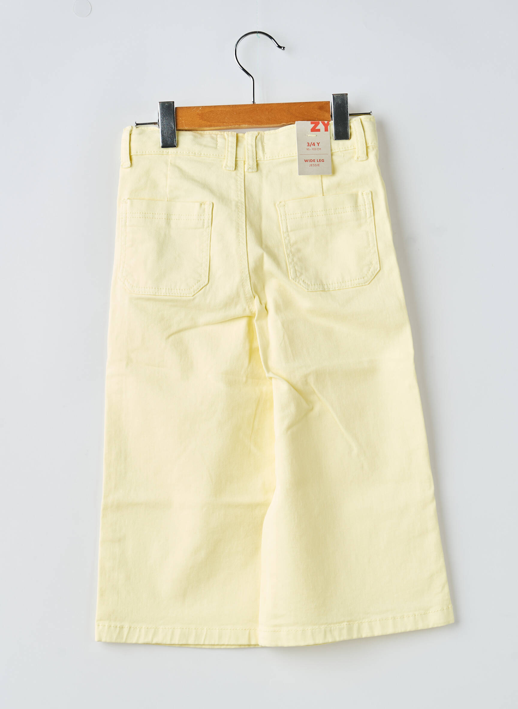Pantalon large stretch taille ajustable jaune ZY fille