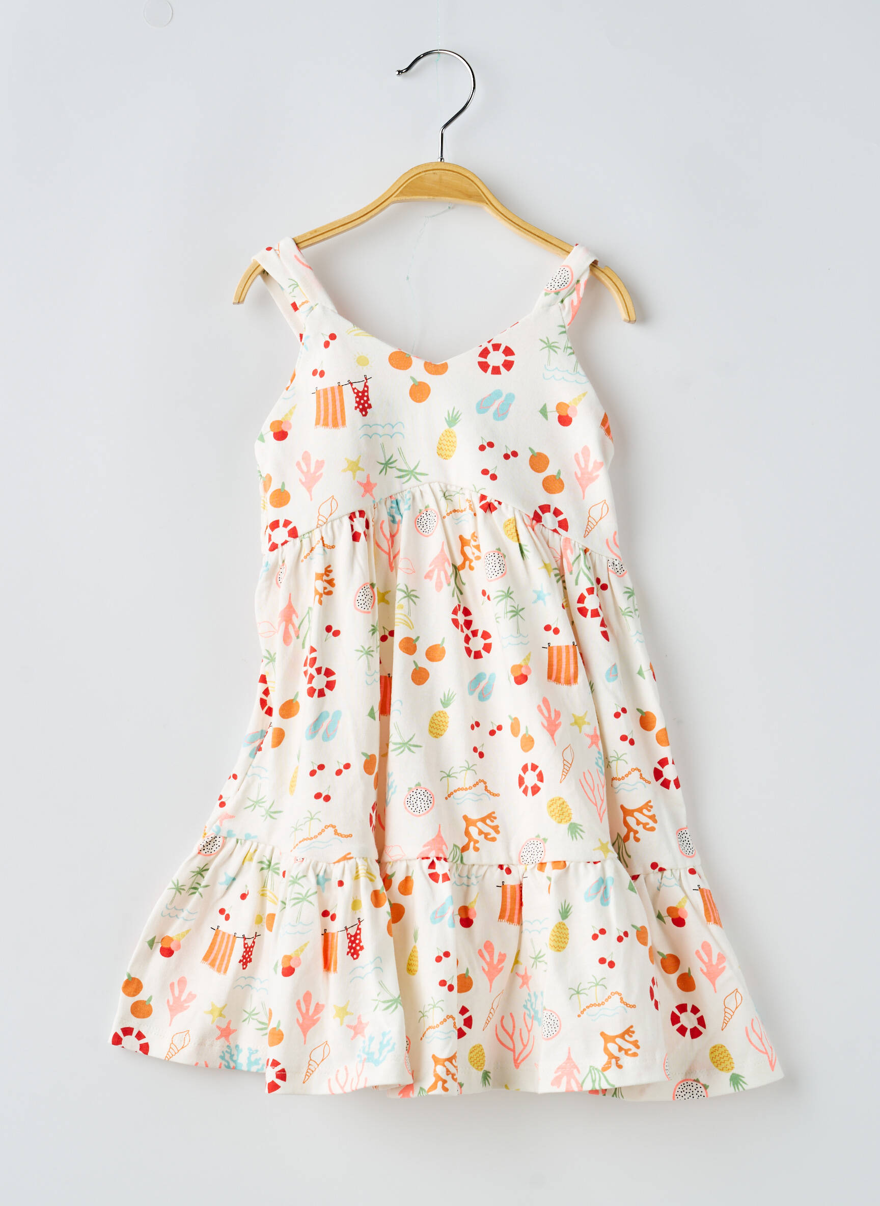 Robe courte imprimé fantaisie sans manche blanc ZY fille