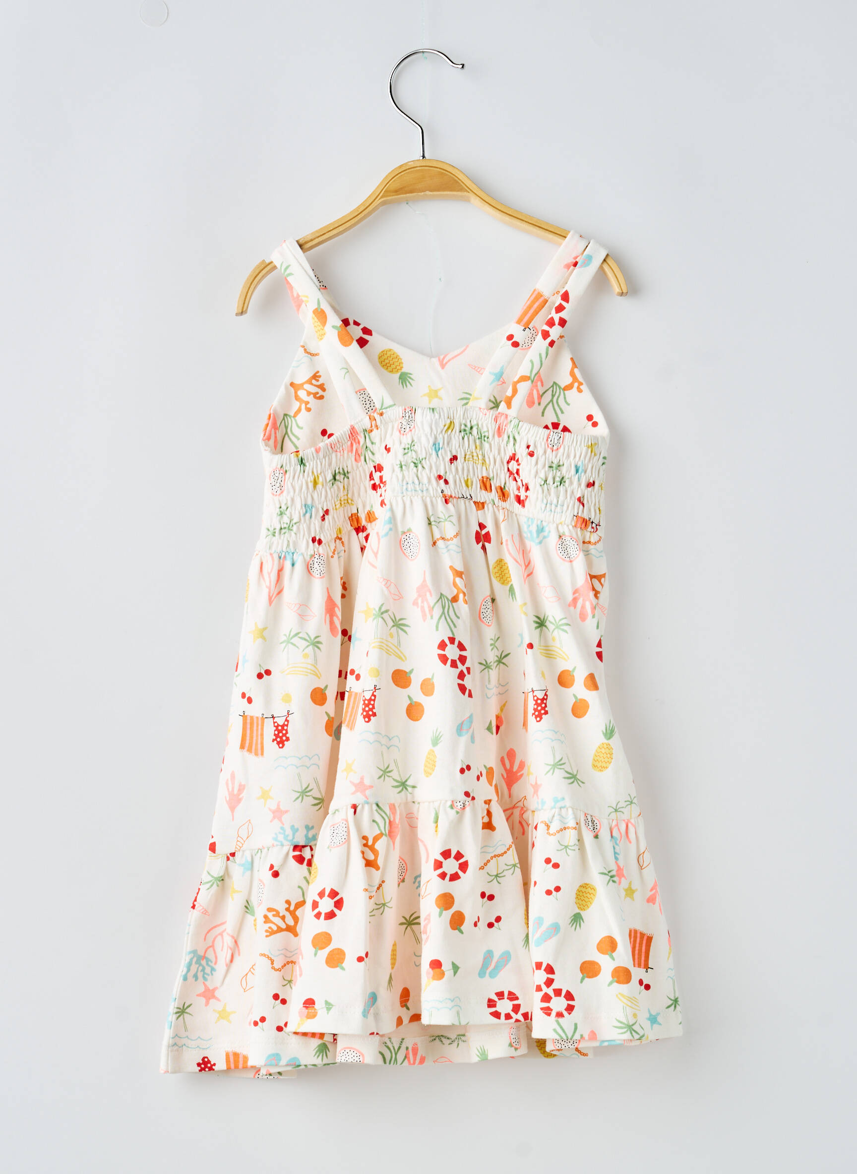 Robe courte imprimé fantaisie sans manche blanc ZY fille