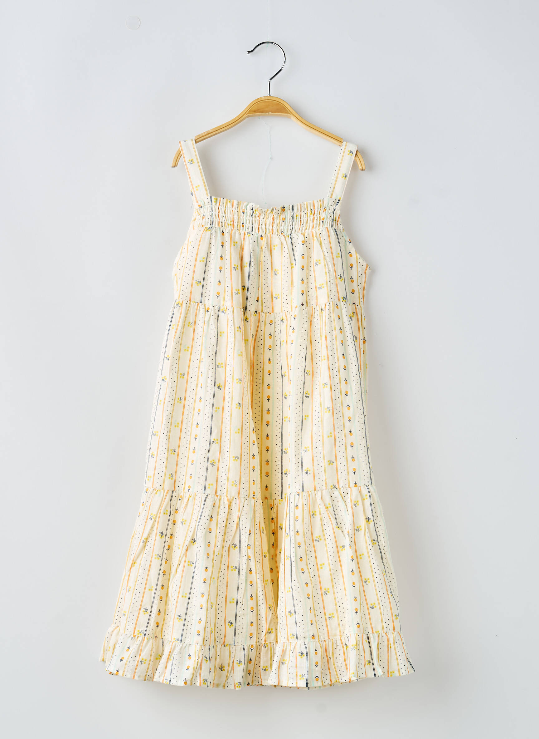 Robe courte imprimé fantaisie sans manche jaune ZY fille