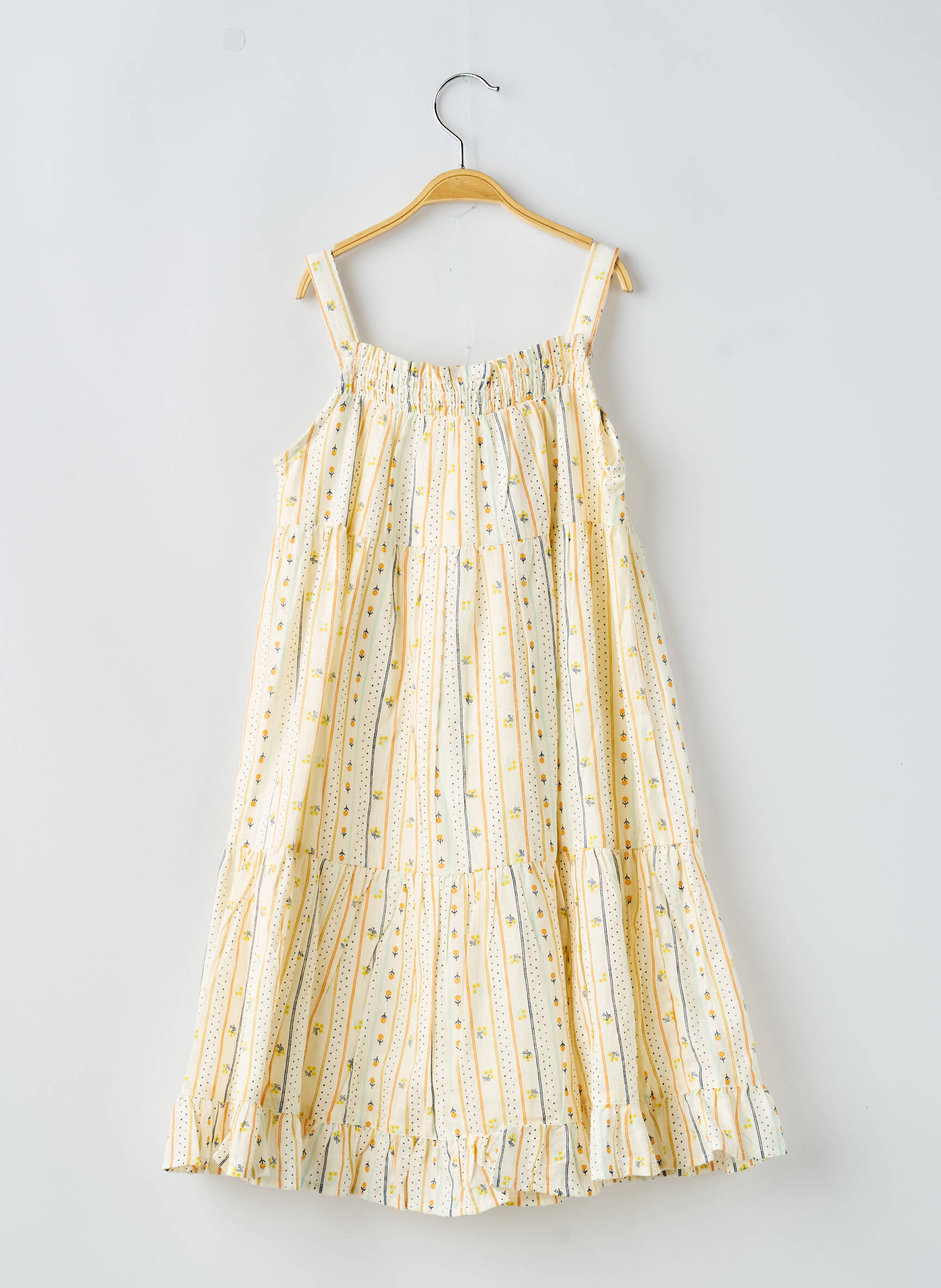 Robe courte imprimé fantaisie sans manche jaune ZY fille