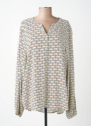 Blouse tissage popeline manches longues beige SOYACONCEPT femme