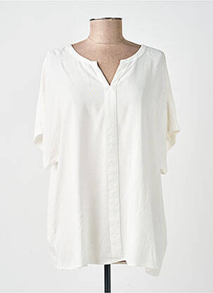 Blouse tissage popeline manches courtes blanc SOYACONCEPT femme