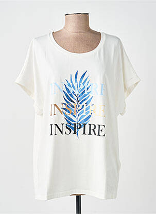 T-shirt sérigraphie floquée manches courtes blanc SOYACONCEPT femme