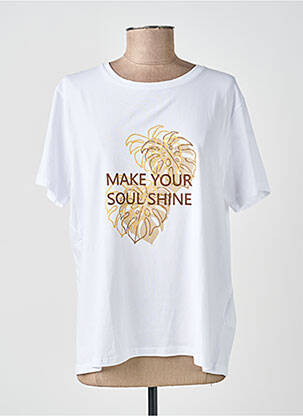 T-shirt sérigraphie floquée manches courtes blanc SOYACONCEPT femme