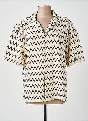 Chemise manches courtes imprimé fantaisie beige TIFFOSI homme